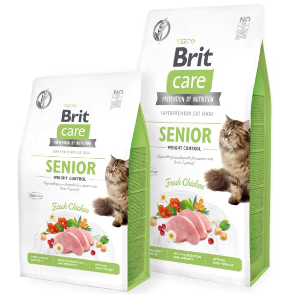 BRIT CARE CAT GF SENIOR bezgraudu sausā barība kaķiem Vista 7kg